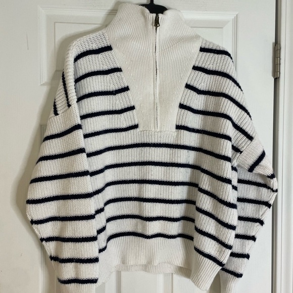 Faherty Mariner Sweater in navy/white nautical stripes - XL - Picture 2 of 2